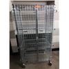 Image 1 : Eagle Group Metal Adjustable Wire Rolling Shelving Unit w/ Front Doors 35" x 26" x 67"