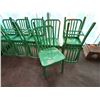 Image 2 : Qty 10 Green Dining Chairs 15" x 14" x 32"H