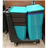 Image 1 : Qty 200 Plastic Food Serving Trays 17.5" x 14" w/ Cart