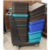 Image 1 : Qty 200 Plastic Food Serving Trays 17.5" x 14" w/ Cart