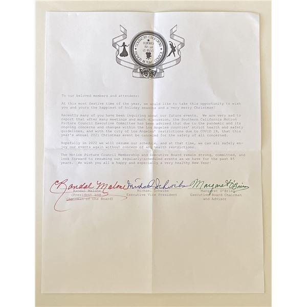 Margaret O'Brien signed letter
