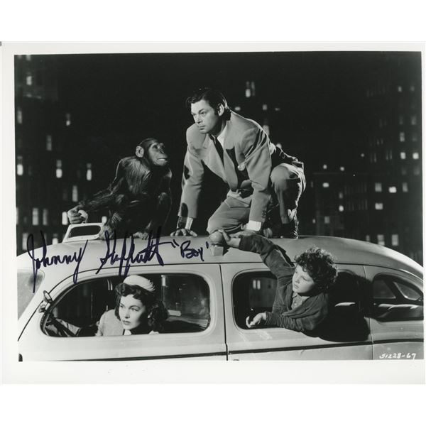 Johnny Sheffield signed "Tarzan film series" photo. GFA Authenticated