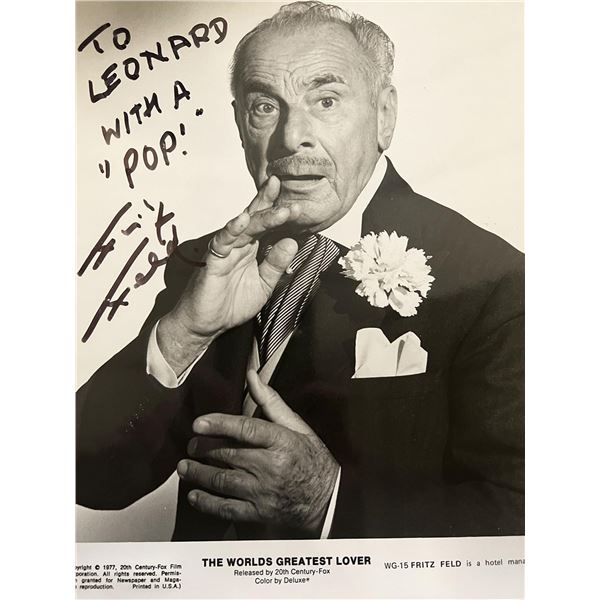 Comedian Fritz Feld signed photo