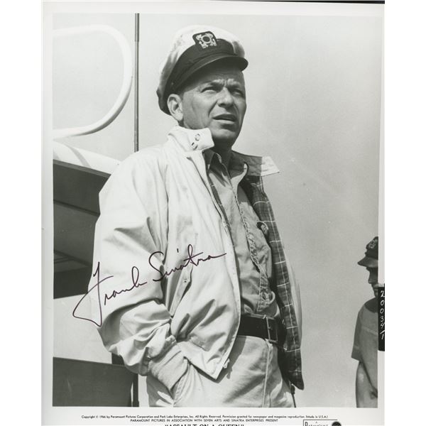 Frank Sinatra signed "Assault on a Queen" movie photo. GFA Authenticated