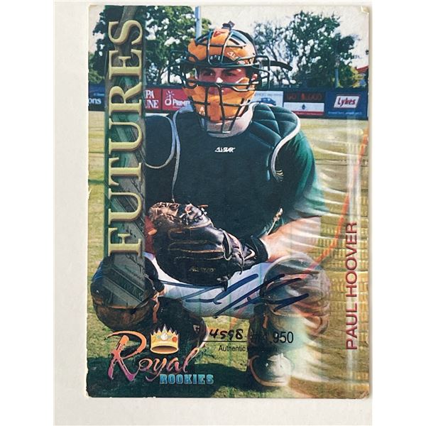 Tampa Bay Devil Rays Paul Hoover 2000 Royal Rookies Baseball Futures signed trading card. Certified