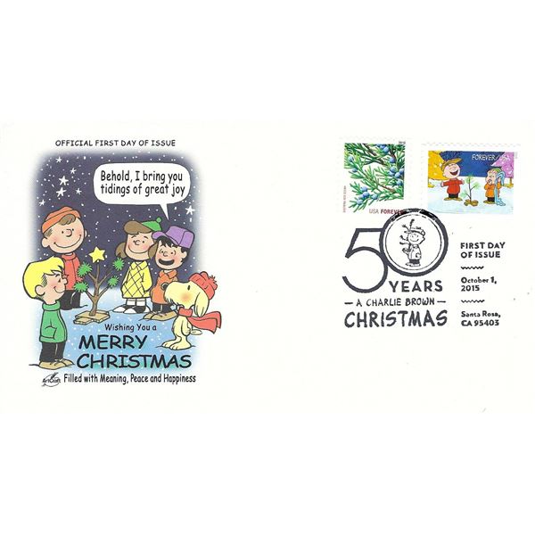 Wishing You a Merry Christmas - A Charlie Brown Christmas 50 Years Celebration FDC