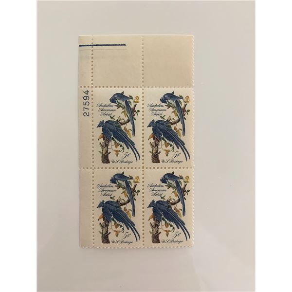 1963 5c John James Audubon Plate Block Stamps