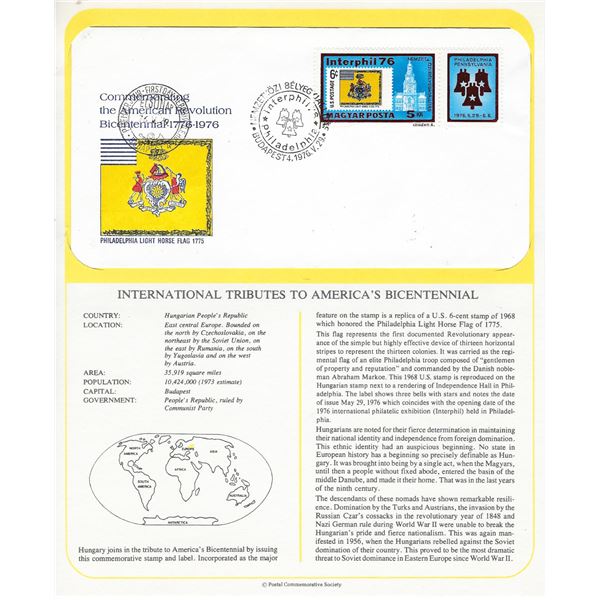 Hungarian People's Republic - International Tributes to America's Bicentennial FDC