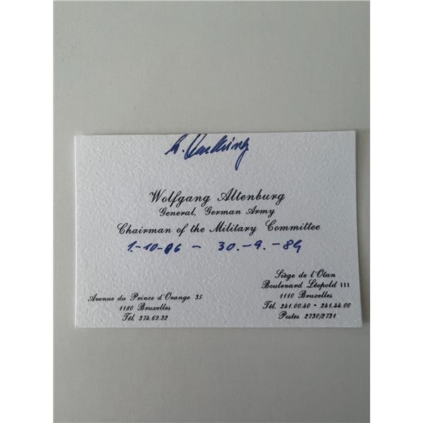 Wolfgang Altenburg signed business card