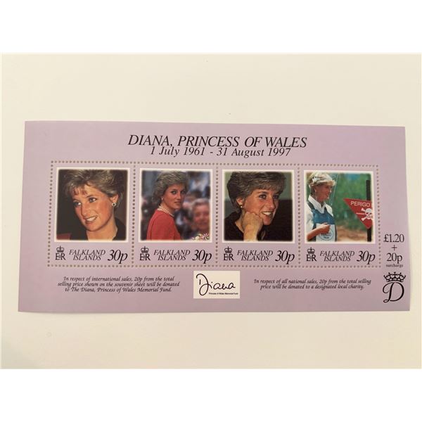 Falkland Islands Diana Princess of Wales commemorative stamp set