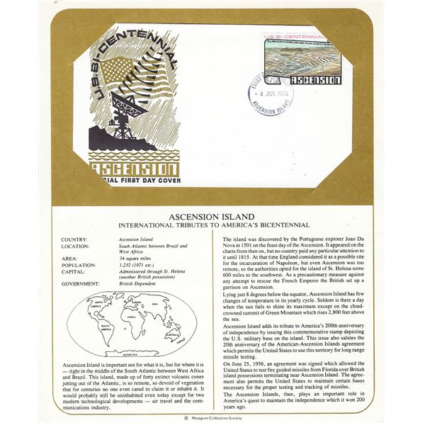 Ascension Island - International Tributes to America's Bicentennial FDC
