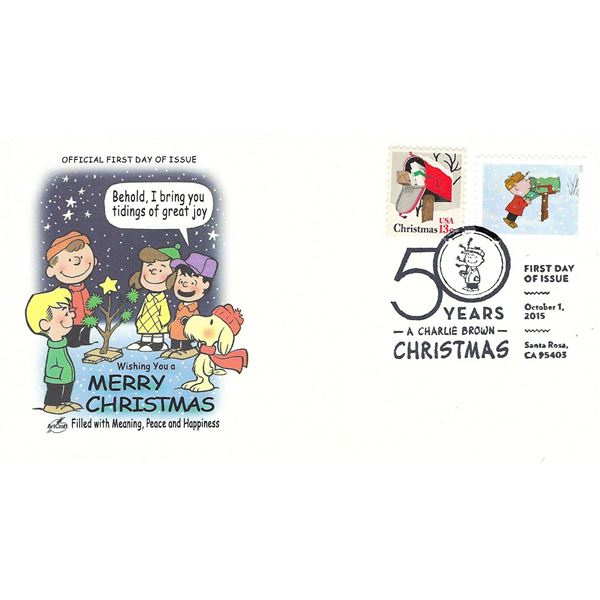 Wishing You a Merry Christmas - A Charlie Brown Christmas 50 Years Celebration FDC