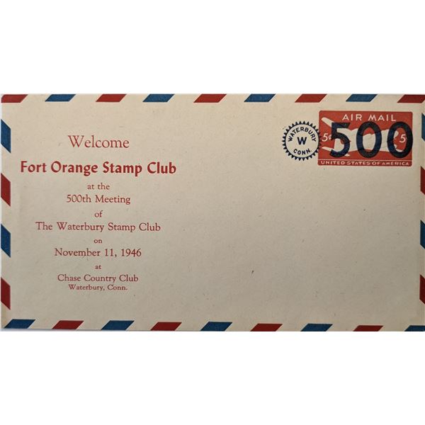 Fort Orange Stamp Club - 500th of The Waterbury Stamp Club First Day Cover