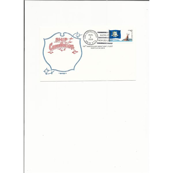 U.S.S. Connecticut - 100th Anniversary Great White Fleet - First Day Cover - Norfolk, VA - 2008