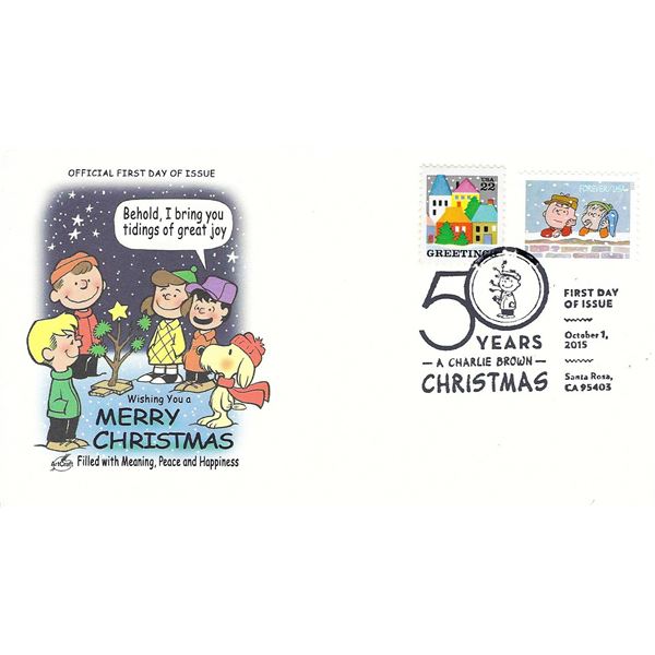 Wishing You a Merry Christmas - A Charlie Brown Christmas 50 Years Celebration FDC