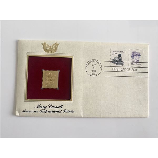 Mary Cassatt American Impressionist Painter Gold Stamp Replica First Day Cover