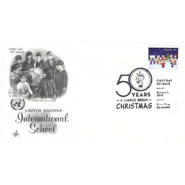 United Nations International School - A Charlie Brown Christmas 50 Years Celebration FDC