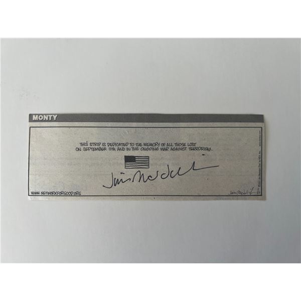 Cartoonist Jim Meddick original signature