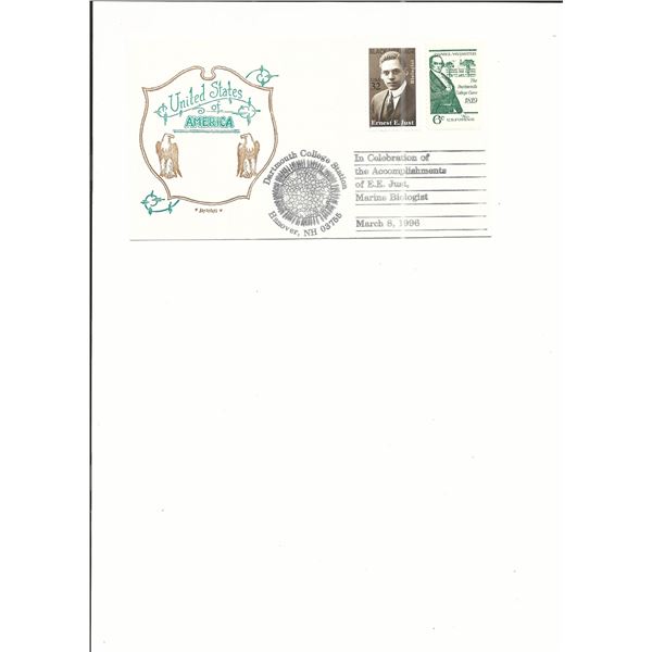 Ernest E. Just - First Day Cover - Hanover, NH. - 1996