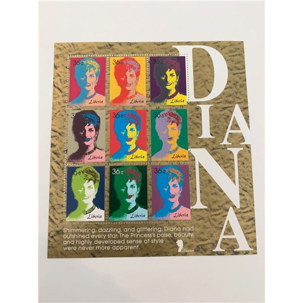 Liberia Princess Diana commemorative stamp set