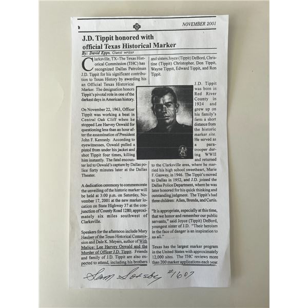 Sam Sosby signed print