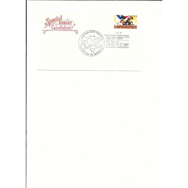 Worldwide Leap Year Birthday Club - First Day Cover - Anthony, NM/TX - 1996