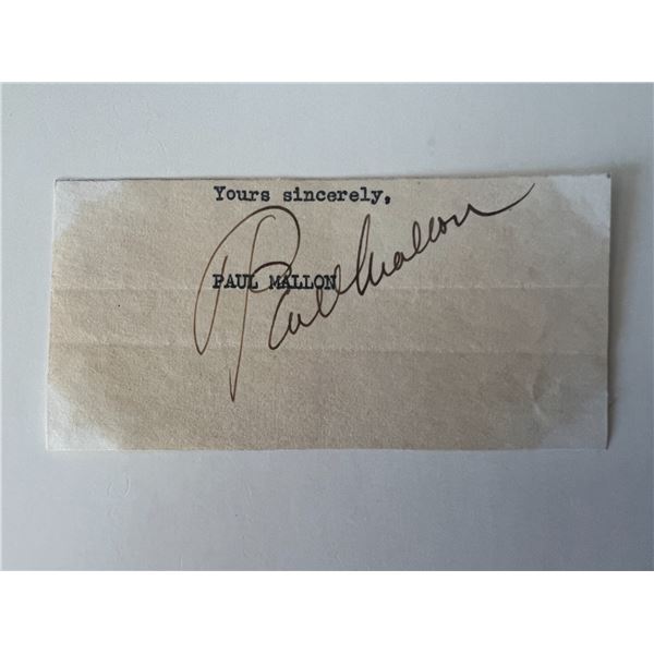 Columnist Paul Mallon original signature
