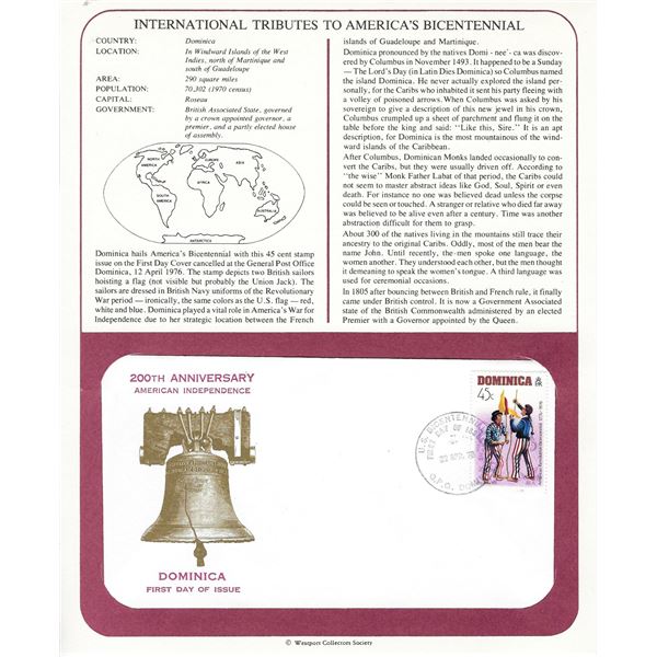 Dominica - International Tributes to America's Bicentennial FDC