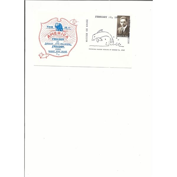 Ernest E. Just - First Day Cover - Warren, OH. - 1996