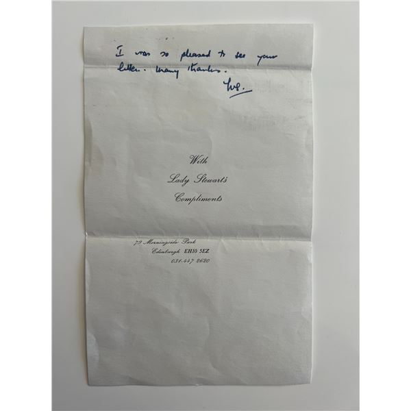 The Rough Magic Author Lady Mary Stewart signed note