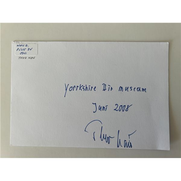 WW2 pilot Theo Nau original signature