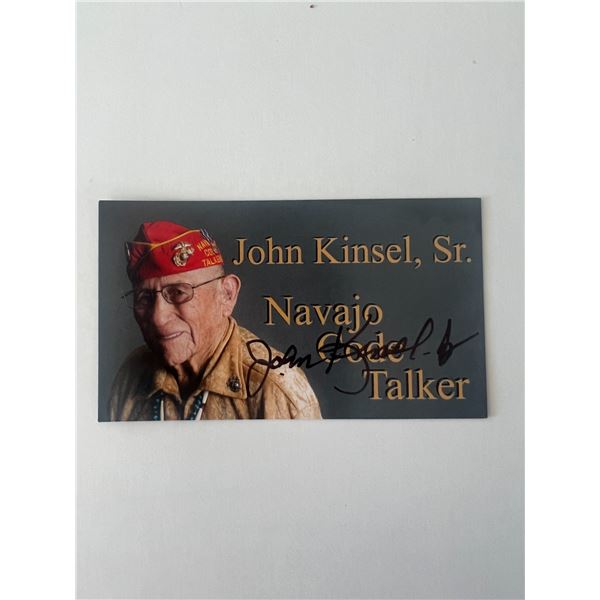 John Kinsel, Sr. signed business card
