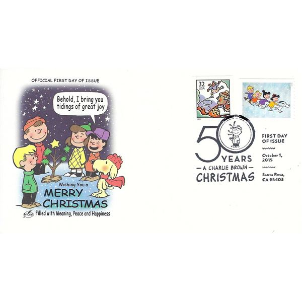 Wishing You a Merry Christmas - A Charlie Brown Christmas 50 Years Celebration FDC