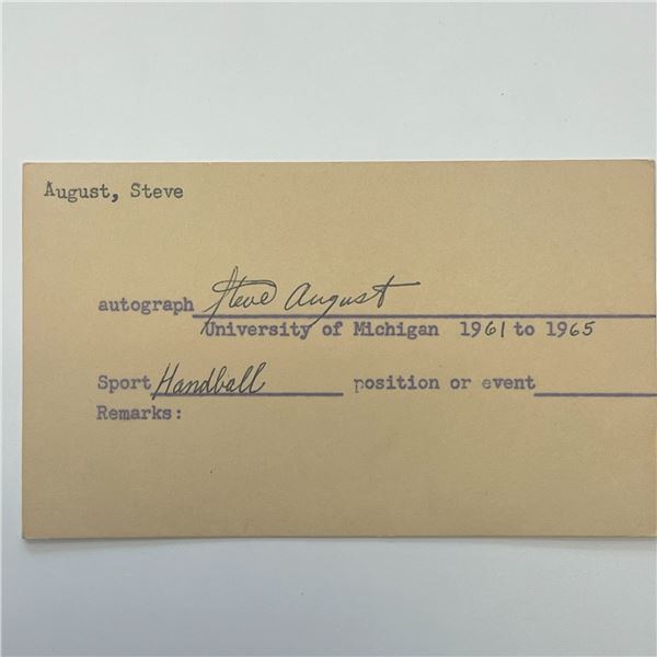 Steve August original signature