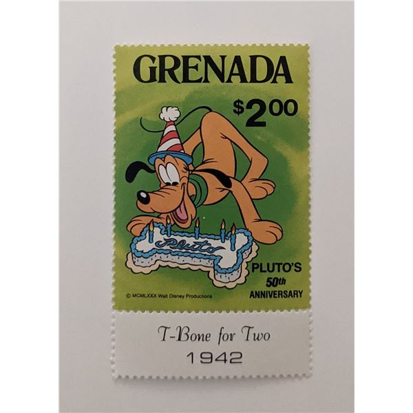1981 Disney Celebrates Pluto's 50th Anniversary Stamp – Grenada