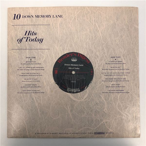 Down Memory Lane Hits of Today Album