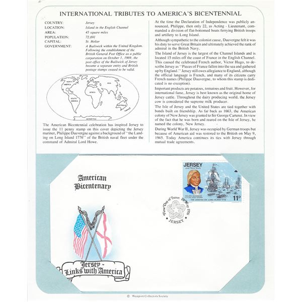Jersey - International Tributes to America's Bicentennial FDC