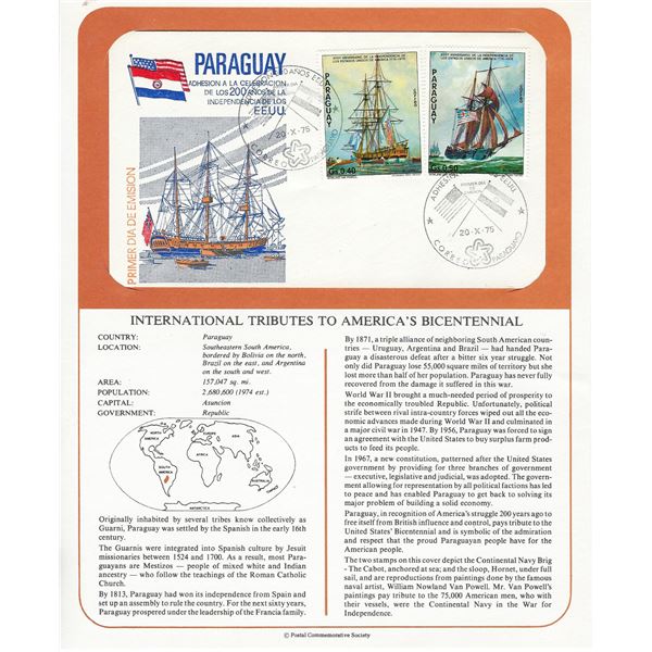 Paraguay - International Tributes to America's Bicentennial FDC