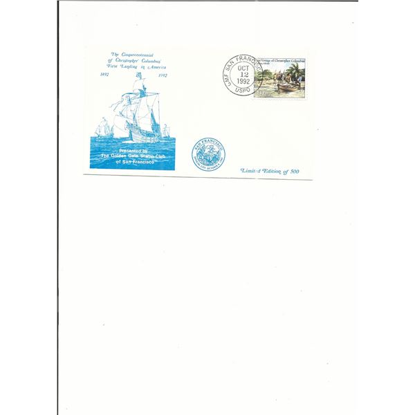 Christopher Columbus First Landing Cinquecentennial - First Day Cover - San Francisco - 1992