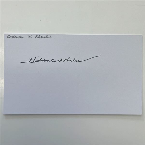 Cardinal William H. Keeler original signature