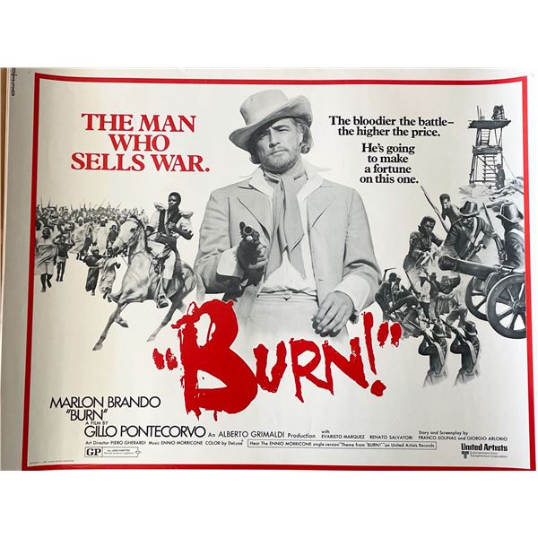 Burn! 1969 vintage movie poster