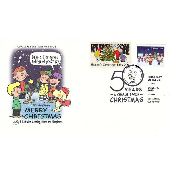 Wishing You a Merry Christmas - A Charlie Brown Christmas 50 Years Celebration FDC