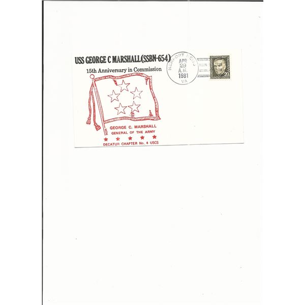 U.S.S. George C. Marshall 15th Anniversary - First Day Cover - 1981