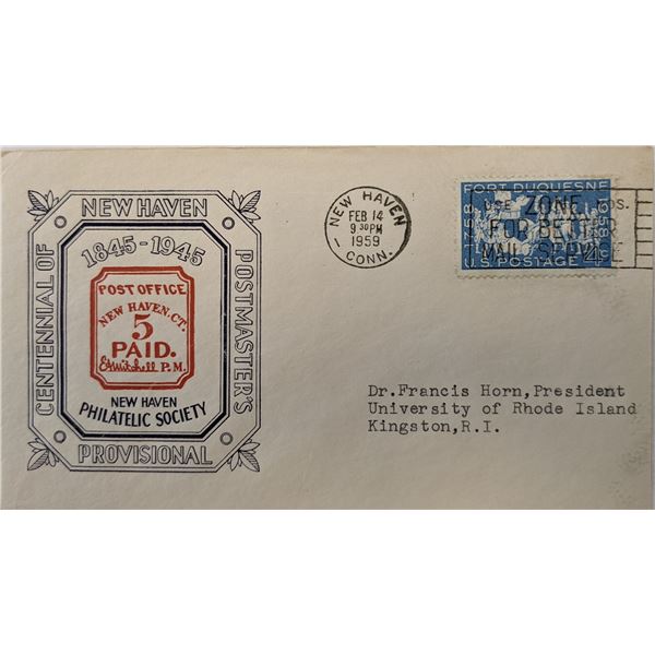 Centennial Of New Haven Postmaster's First Day Cover