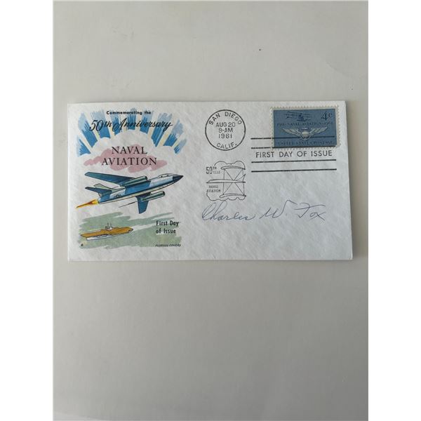 Charles W. Fox signed naval aviation commemorative cover
