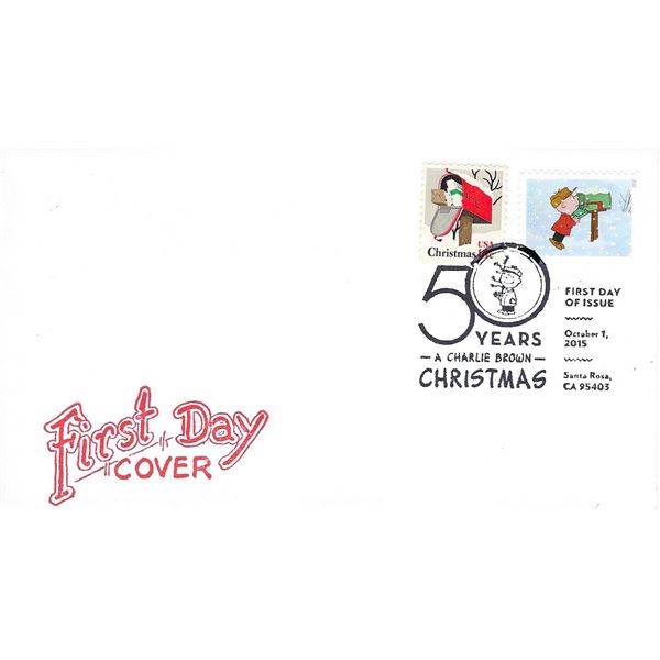 First Day Cover - A Charlie Brown Christmas 50 Years Celebration FDC