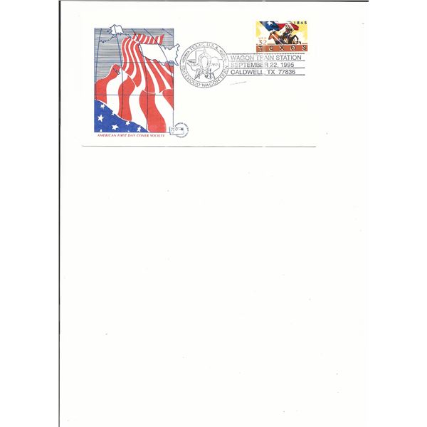 Texas Statehood Wagon Train - First Day Cover - Caldwell, TX - 1995
