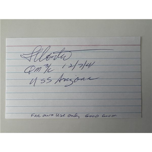 Pearl Harbor survivor Louis Conter original signature