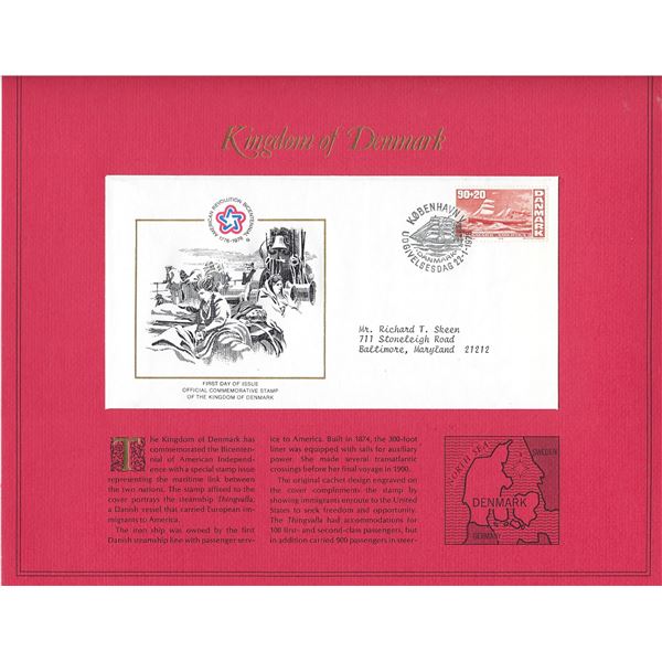 Kingdom of Denmark - American Bicentennial Commemorative FDC