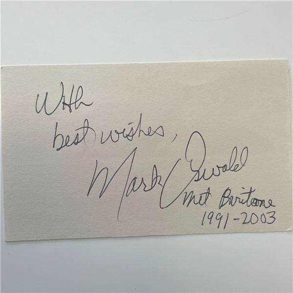 Met Opera Baritone Mark Oswald original signature